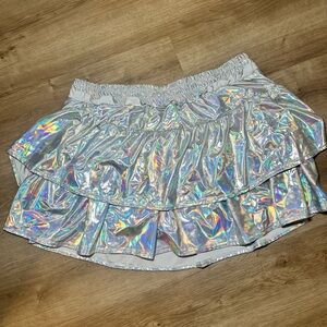 Holographic Silver Skirt w/ built in shorts